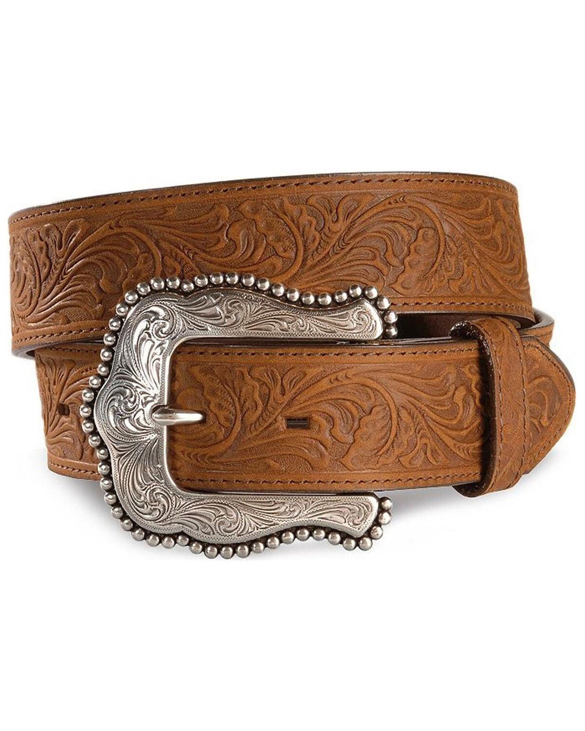 Tony Lama Women's Layla Leather Belt, Brown, hi-res