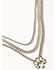 Image #1 - Shyanne Women's Round Ball & Chain Blossom Pendant Layered Necklace, Ivory, hi-res
