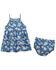 Image #1 - Wrangler Infant Girls' Floral Boot Sleeveless Denim Dress - 2 Piece, Blue, hi-res