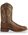 Dan Post Men's Alamosa Full Quill Ostrich Western Boots - Square Toe, Chocolate, hi-res