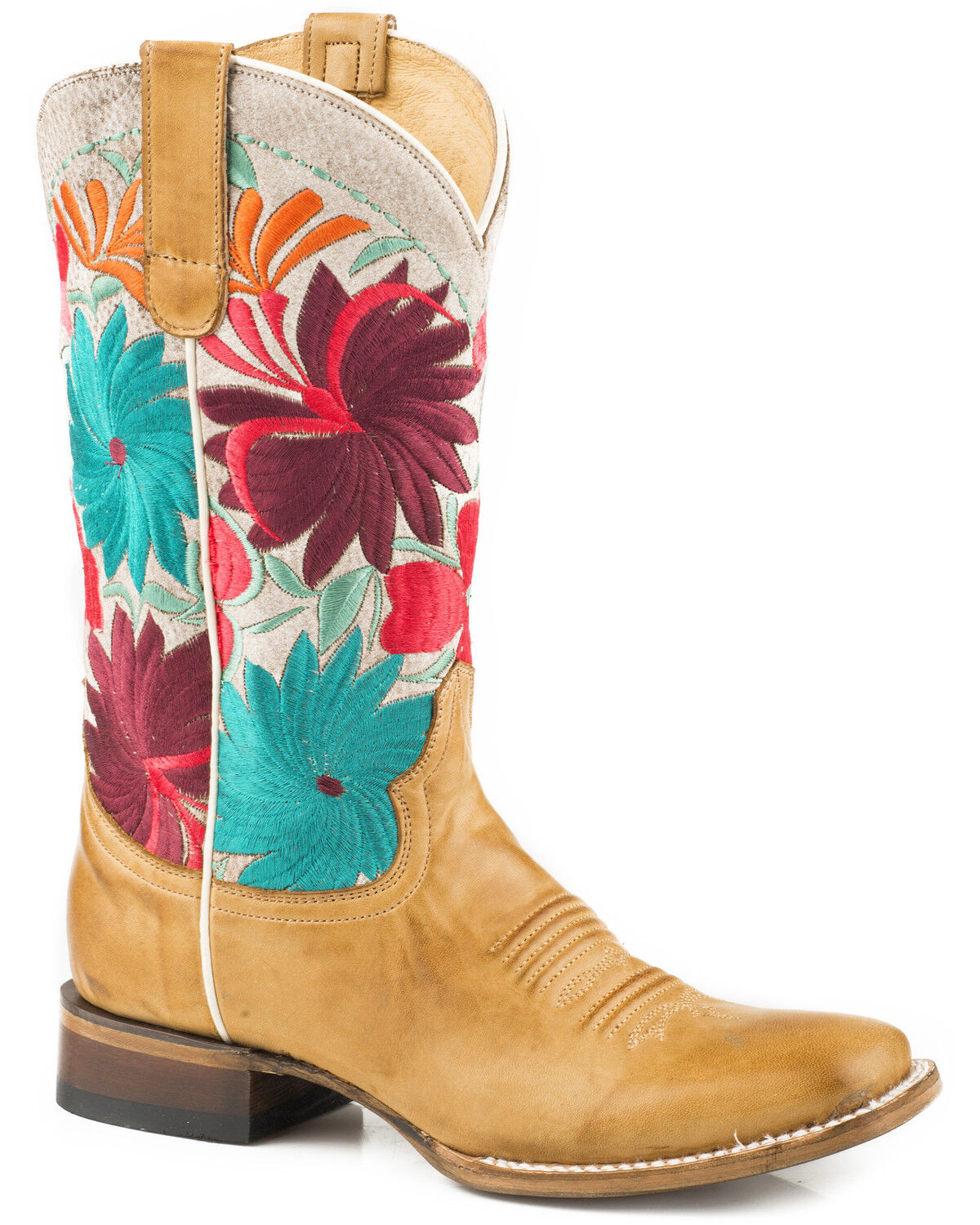 women's floral embroidered cowboy boots