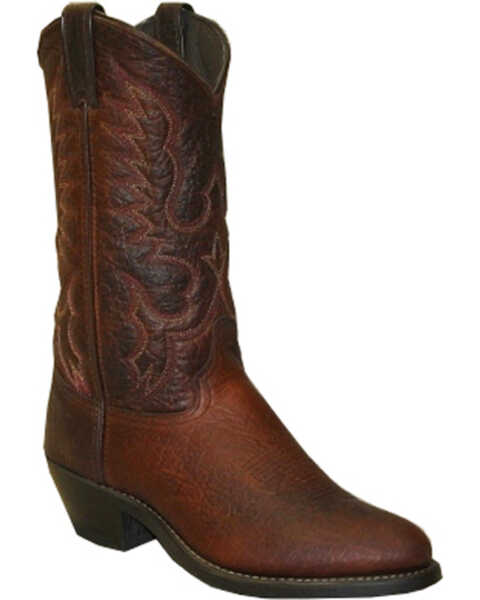 Image #1 - Abilene Men's Bison Leather Western Boots - Medium Toe, Brown, hi-res