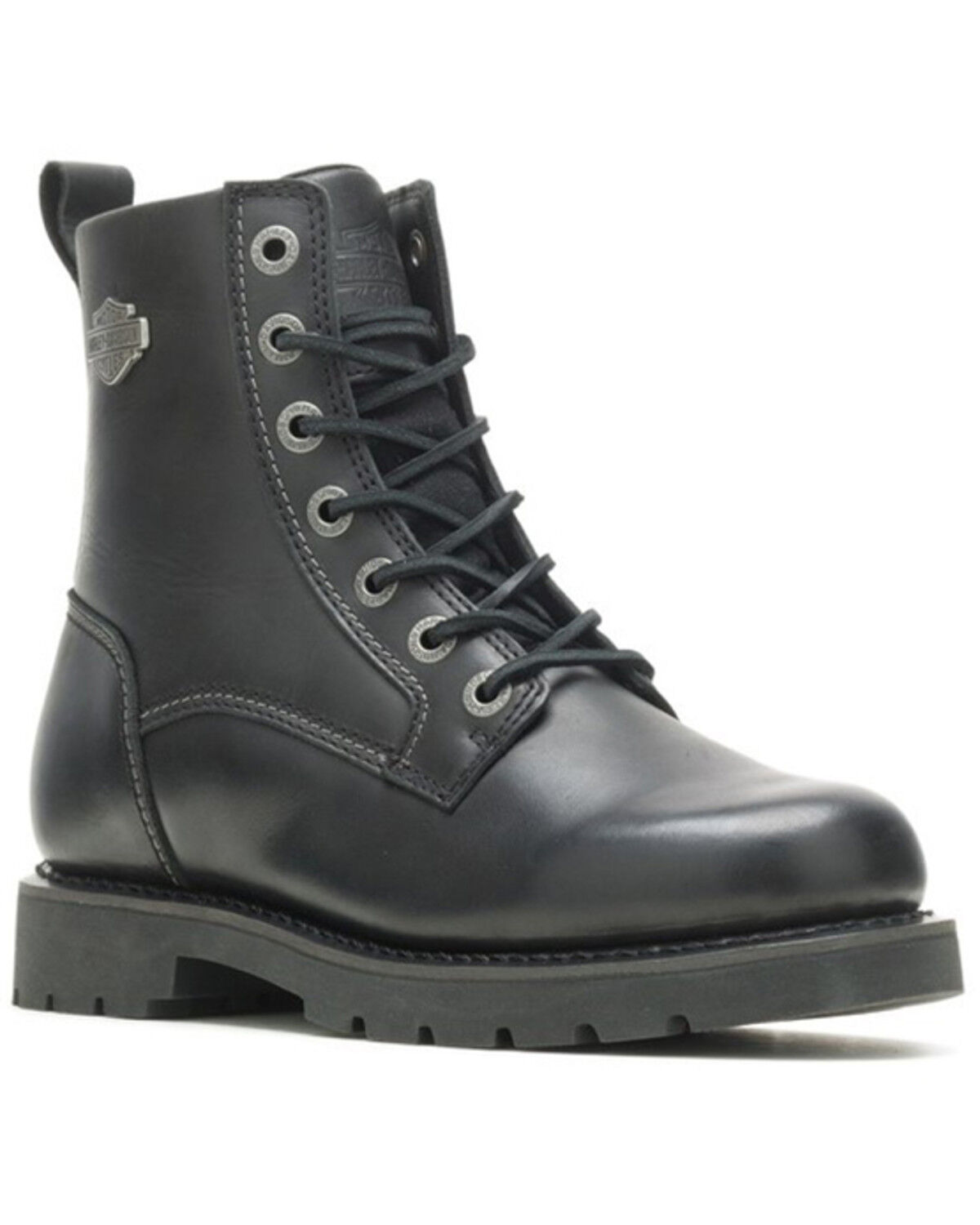 Image #1 - Harley Davidson Men's Hannon 6 1/2" Lace-Up Casual Moto Boots - Round Toe, Black, hi-res
