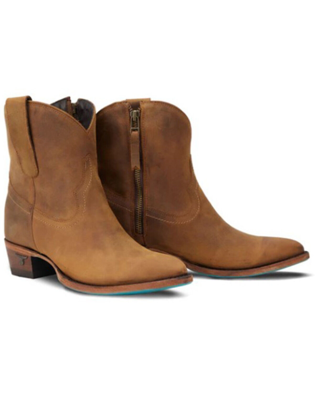 Image #1 - Lane Women's Plain Jane Western Booties - Round Toe, Brown, hi-res