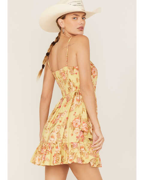 Image #4 - Band of the Free Women's Love Child Floral Print Tiered Dress, Yellow, hi-res