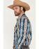 Image #2 - Rock & Roll Denim Men's Southwestern Print Long Sleeve Snap Stretch Western Shirt, Blue, hi-res