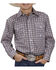 Image #1 - Roper Boys' Saltillo Medallion Print Long Sleeve Snap Western Shirt, Grey, hi-res