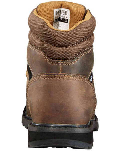 Carhartt Men's 6" Lace-Up Work Boots - Round Toe, Dark Brown, hi-res