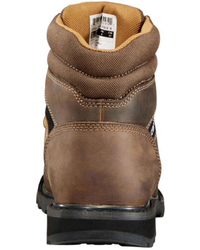 Carhartt Men's 6" Lace Up Work Boots - Round Toe, Dark Brown, hi-res