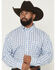 Image #1 - Wrangler Men's Plaid Print Long Sleeve Button-Down Western Shirt - Big, Blue, hi-res