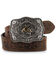 Image #1 - Cody James Kid's Floral Tooled Belt, Brown, hi-res