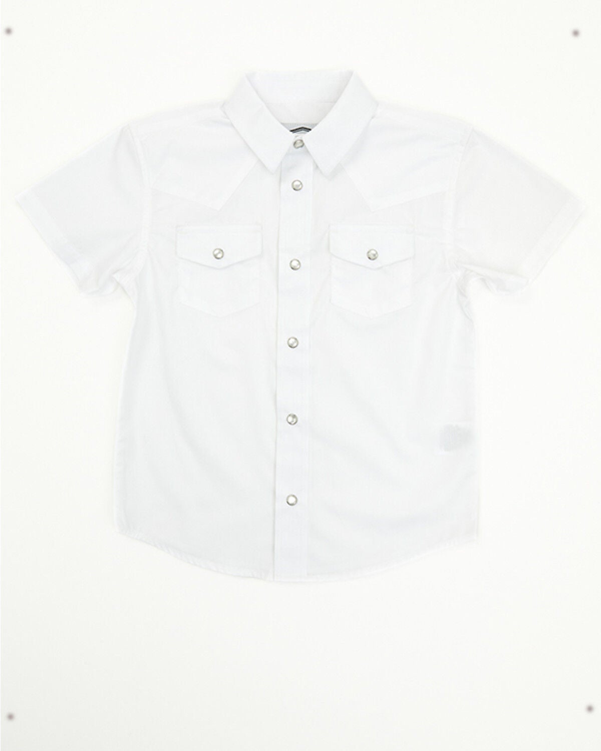 Gibson Trading Co Toddler Boys' Solid Short Sleeve Pearl Snap Western Shirt, White, hi-res