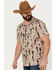 Image #2 - Cinch Men's Camp Tumbleweed Cactus Skull Short Sleeve Button-Down Western Shirt, Beige/khaki, hi-res