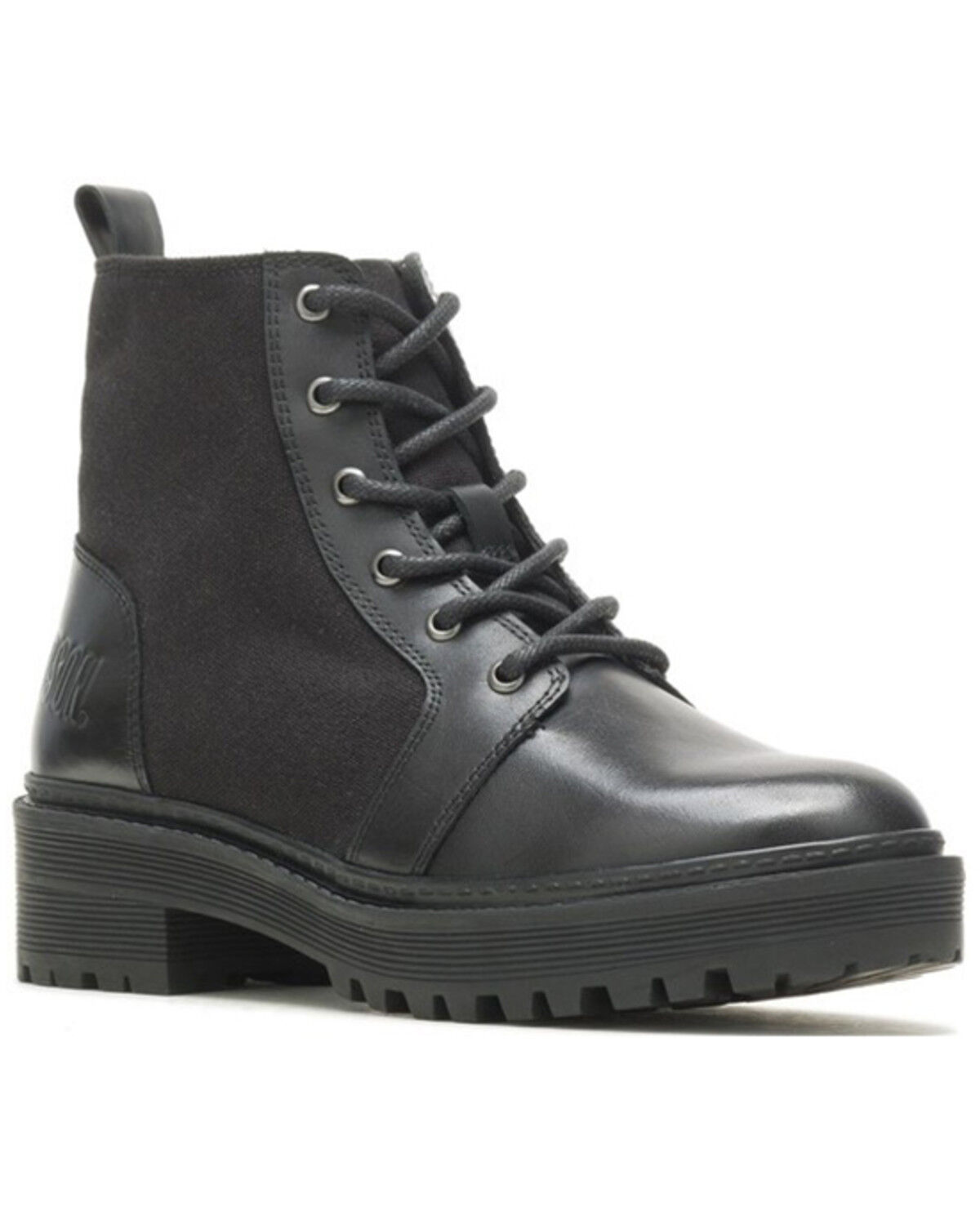 Image #1 - Harley Davidson Women's Valene Canvas 5" Lace-Up Moto Boots - Round Toe, Black, hi-res
