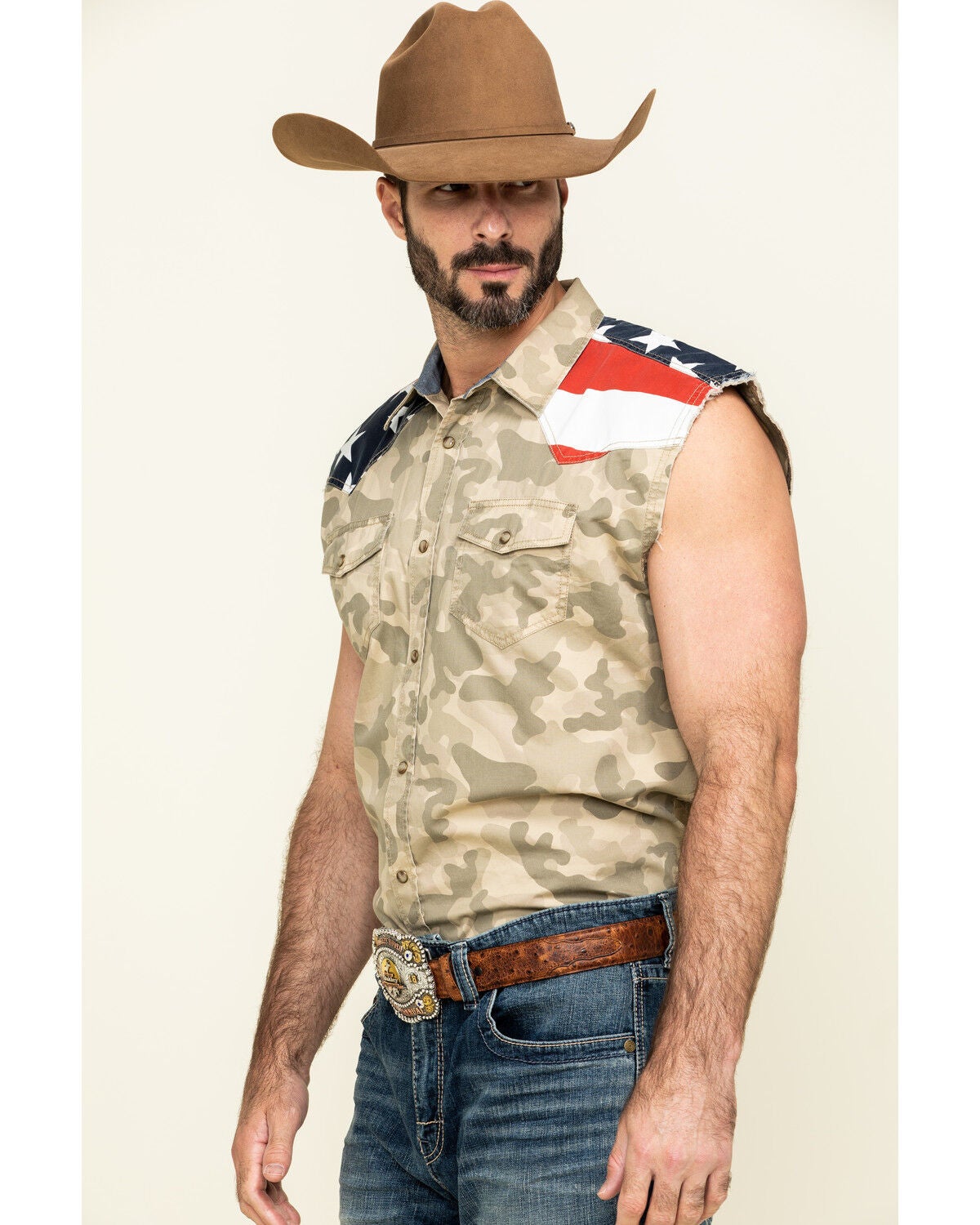 Image #3 - Cody James Men's Camo Bubba Sleeveless Western Shirt, , hi-res