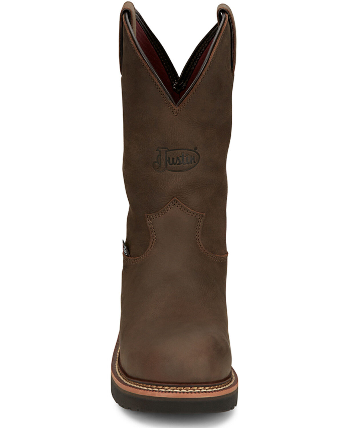 Image #4 - Justin Men's Carbide Waterproof Work Boots - Steel Toe, Brown, hi-res