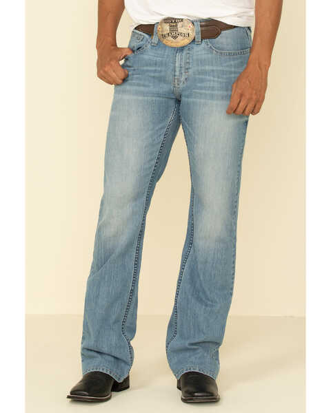 Image #2 - Cody James Men's Hamshackle Light Wash Relaxed Bootcut Stretch Denim Jeans, Blue, hi-res