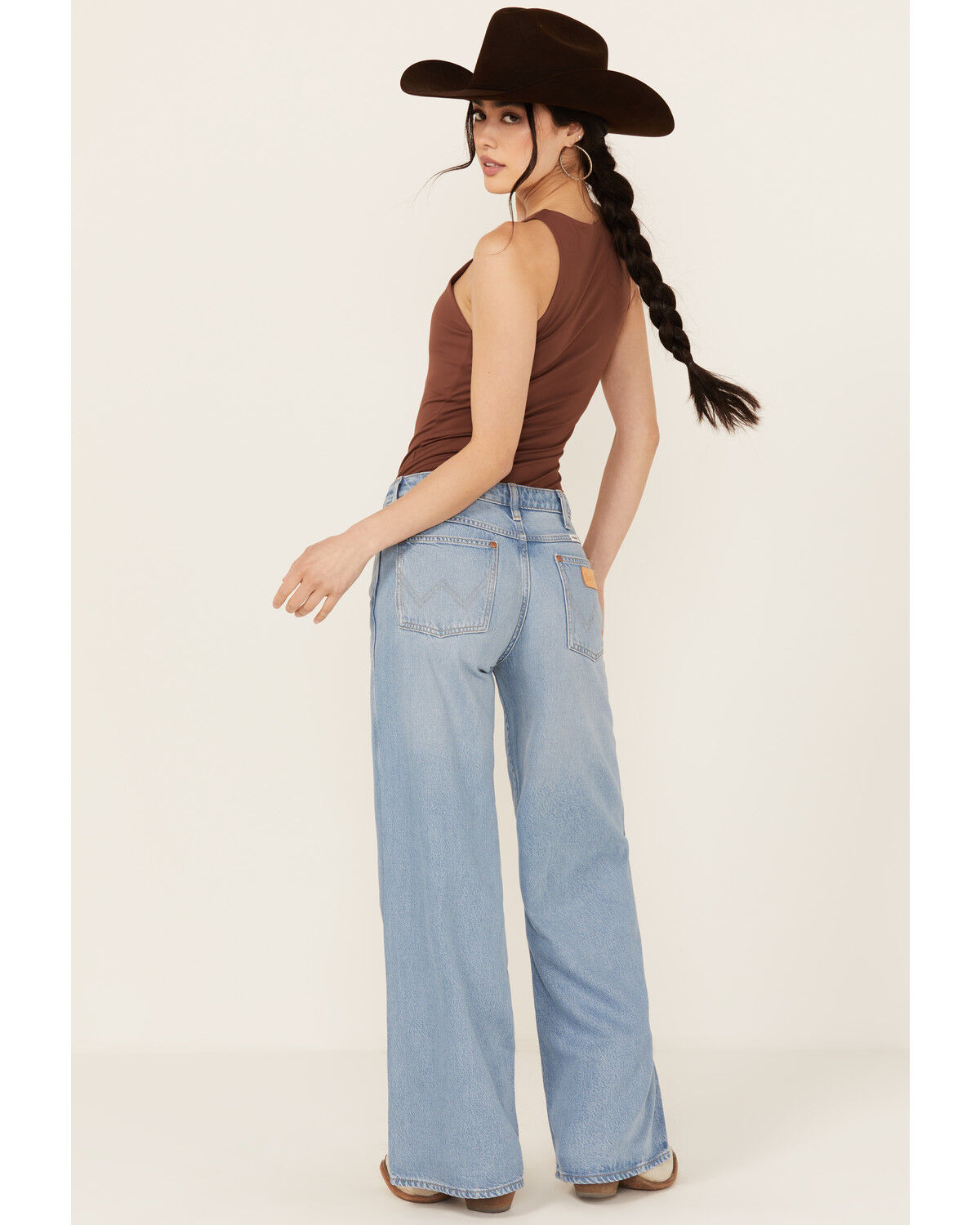 Image #3 - Wrangler Women's Medium Wash Worldwide Mid Rise Wide Leg Denim Jeans, Medium Wash, hi-res