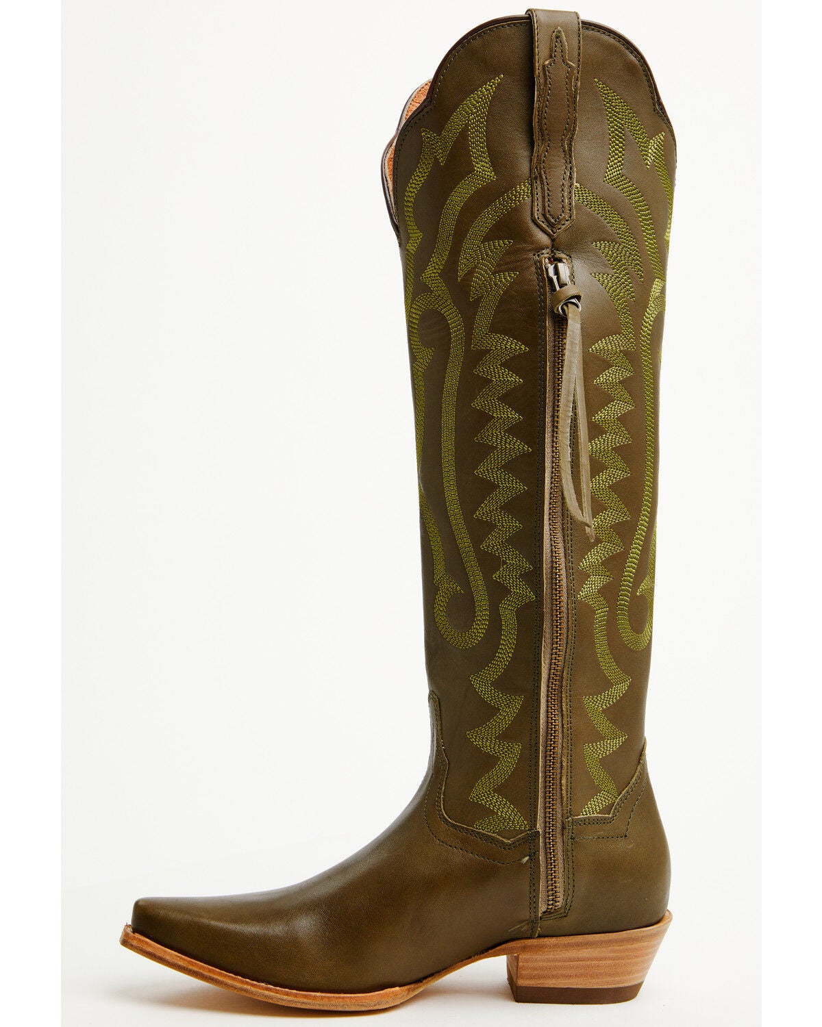 Image #3 - Dan Post Women's Heartland Tall Western Boots - Snip Toe, Olive, hi-res