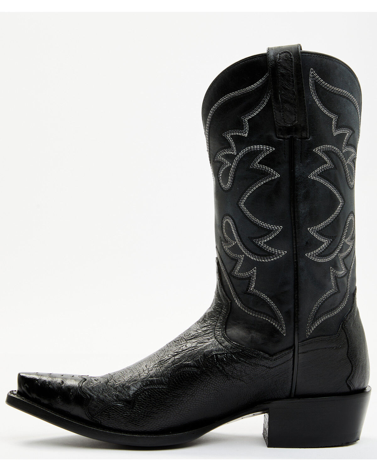Image #3 - Dan Post Men's Exotic Ostrich Western Boots - Snip Toe, Black, hi-res