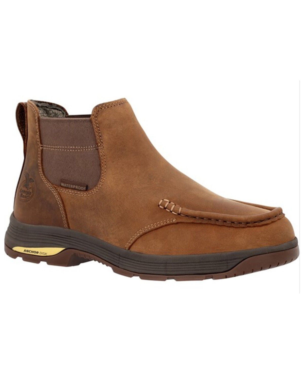 Georgia Boot Men's Athens Superlyte Waterproof Chelsea Work Boots - Moc Toe, Brown, hi-res