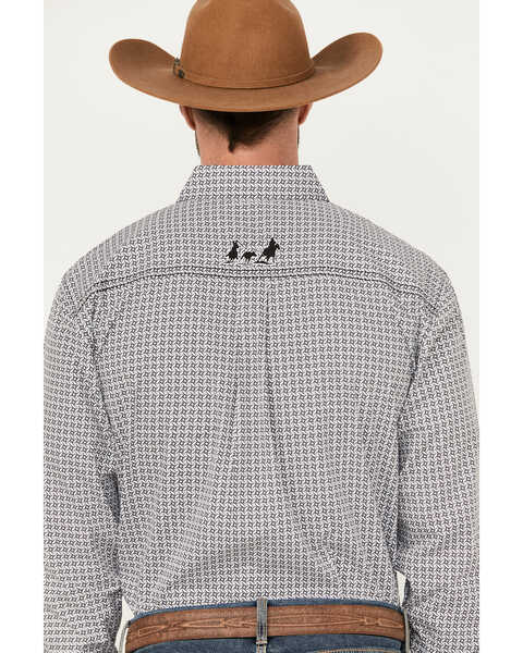 Image #4 - Cowboy Hardware Men's Twisted Adobe Geo Print Long Sleeve Button-Down Western Shirt, Black, hi-res
