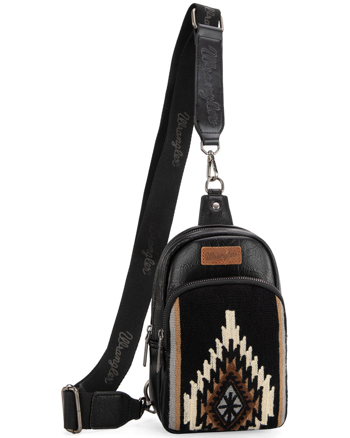 Image #4 - Wrangler Women's Daenery's Winter Southwestern Knitted Sling Bag, Black, hi-res