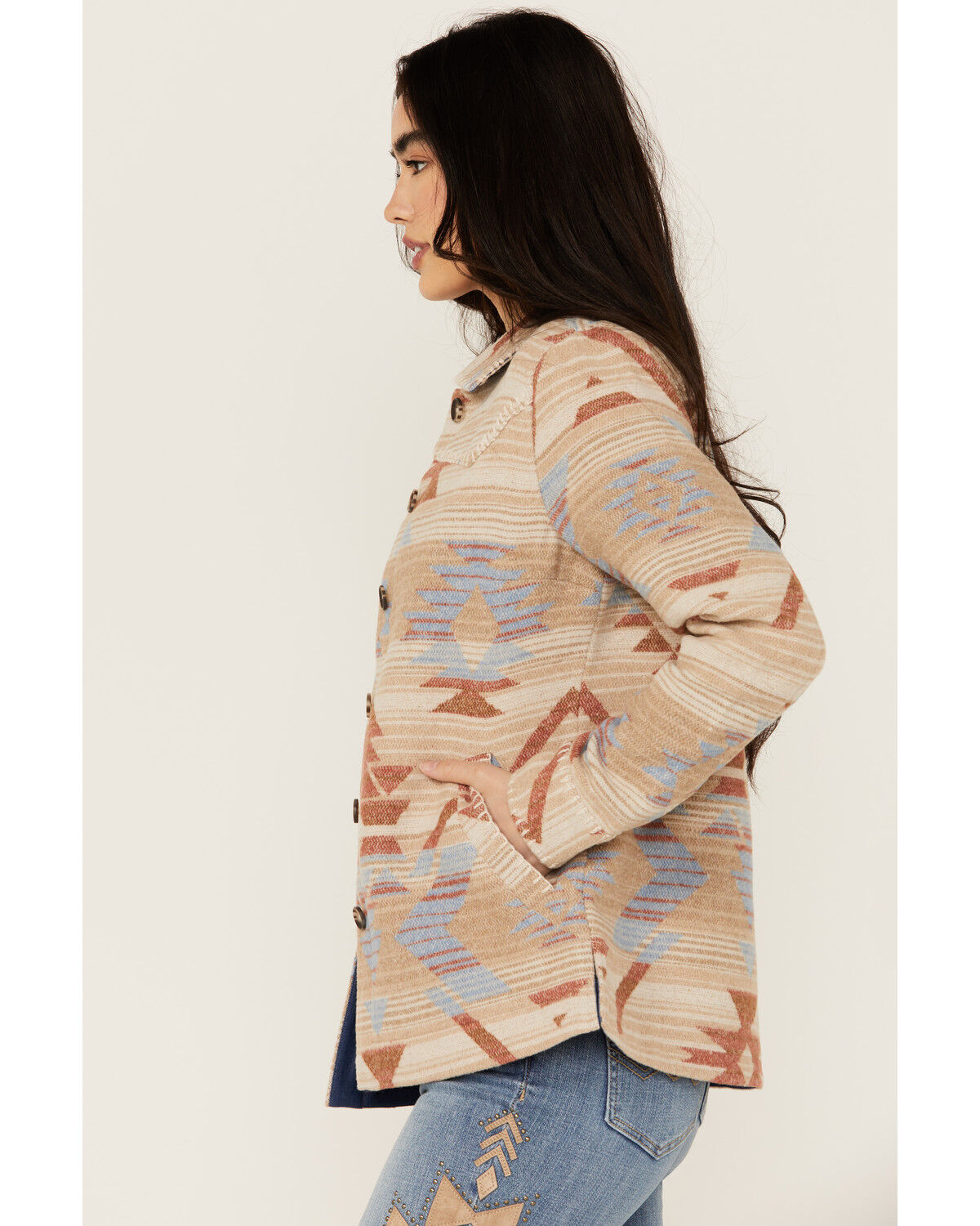 Image #2 - Idyllwind Women's Jenry Southwestern Print Oversized Shacket, Nude, hi-res