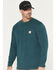 Image #2 - Carhartt Men's Loose Fit Heavyweight Long Sleeve Logo Pocket Work T-Shirt, Green, hi-res