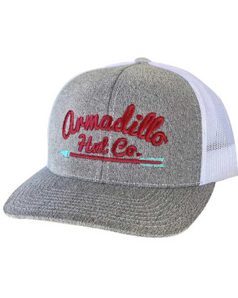 Armadillo Men's Embroidered Logo Ball Cap , Heather Grey, hi-res