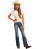 Rock & Roll Denim Girls' Medium Vintage Scroll Bootcut Jeans , Blue, hi-res