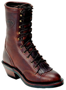 Boulet Packer Grizzly Mountain 9" Lace Up Boots - Round Toe, Brown, hi-res