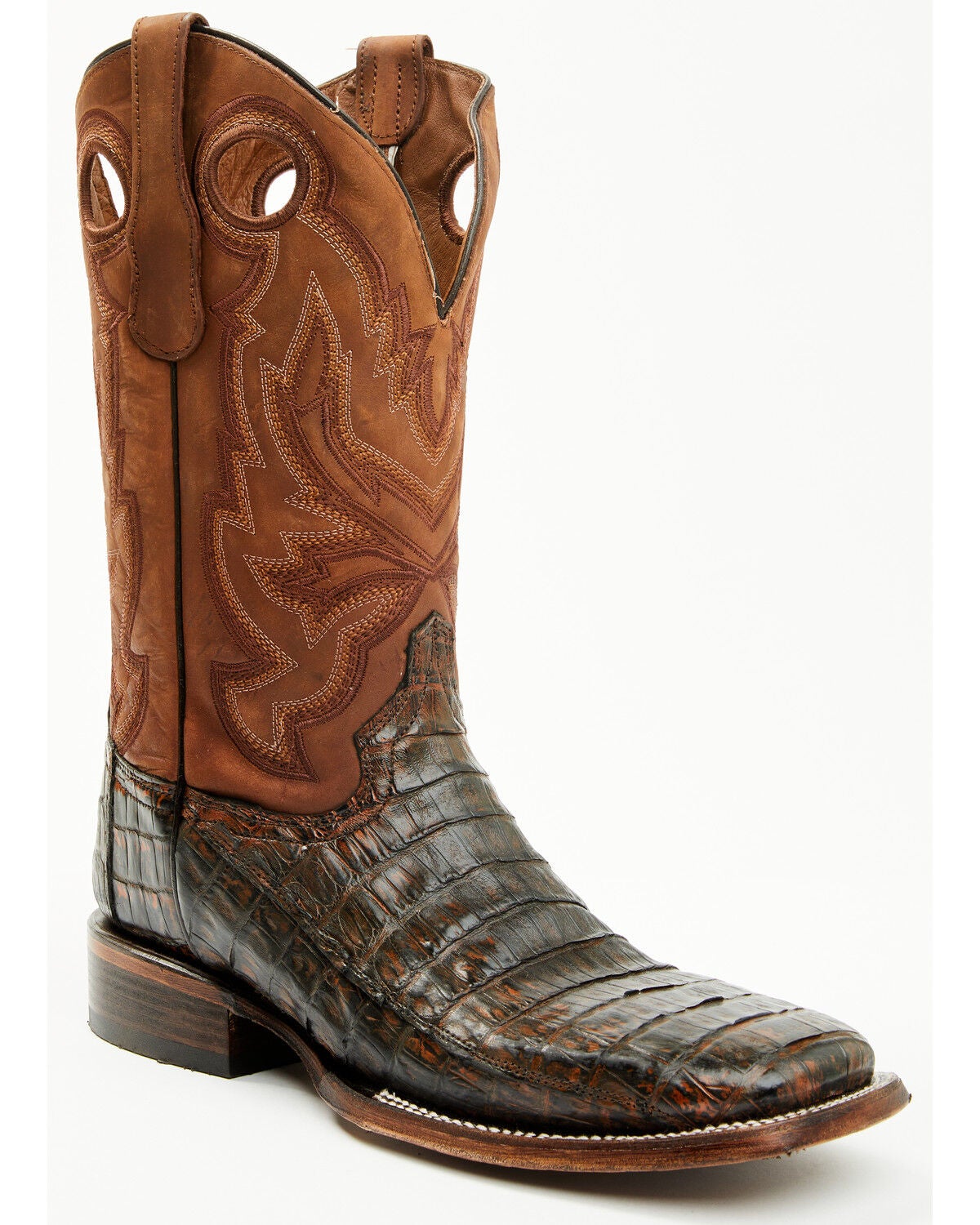 Corral Men's Exotic Caiman Western Boots - Broad Square Toe, Black, hi-res
