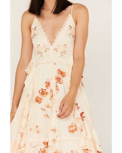 Image #4 - Free People Women's Audrey Embroidered Floral Sleeveless Dress, Ivory, hi-res