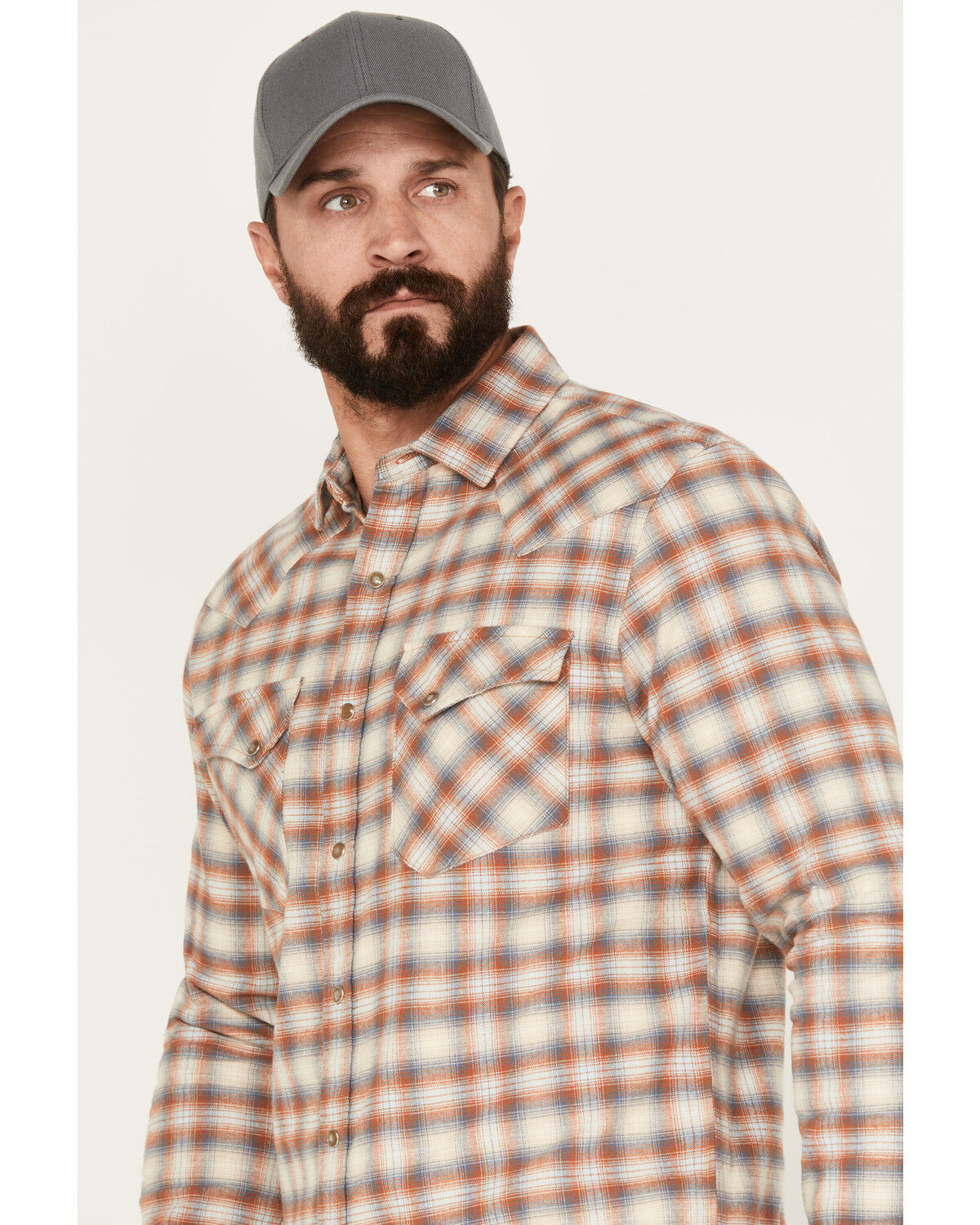 Image #2 - Pendleton Men's Wyatt Plaid Long Sleeve Snap Western Shirt, Blue, hi-res