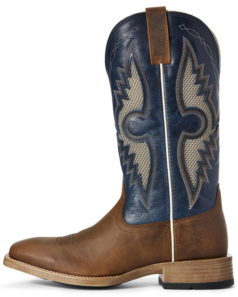 Ariat Men's Soldado VentTEK Western Boots - Wide Square Toe, Blue, hi-res