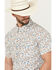 Image #2 - Panhandle Men's Cactus Print Short Sleeve Snap Western Shirt, Natural, hi-res