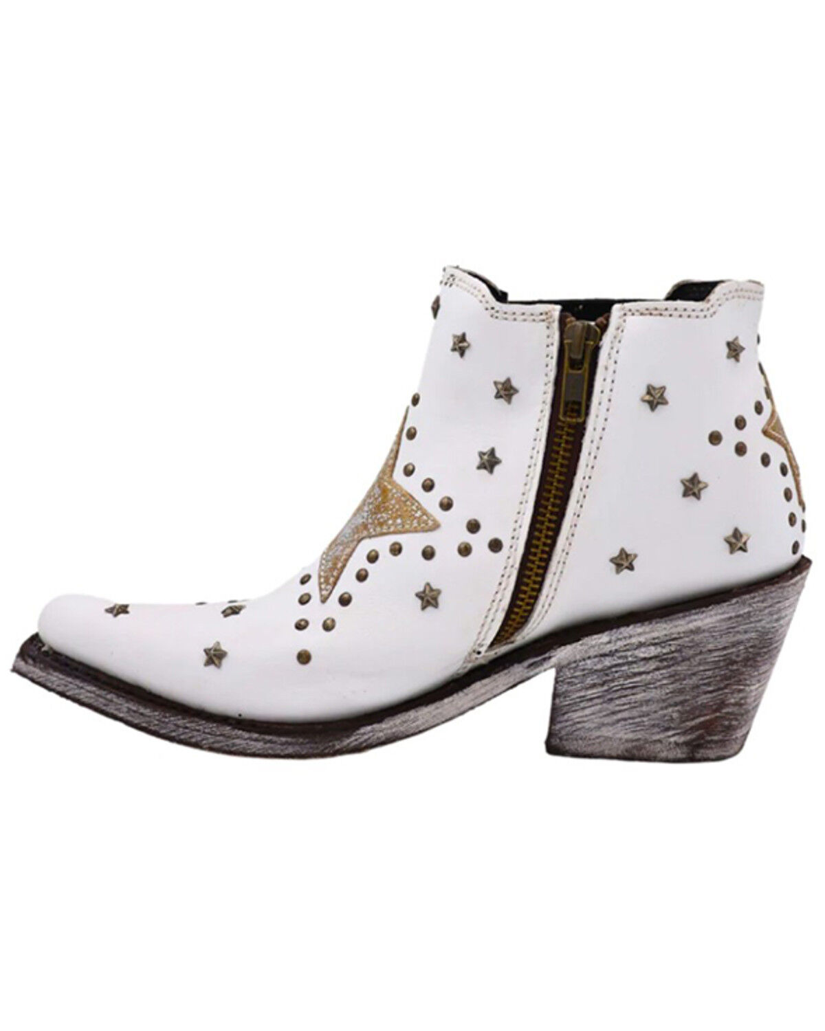 Image #3 - Caborca Silver by Liberty Black Women's A Star is Born Zippered Booties - Snip Toe, White, hi-res