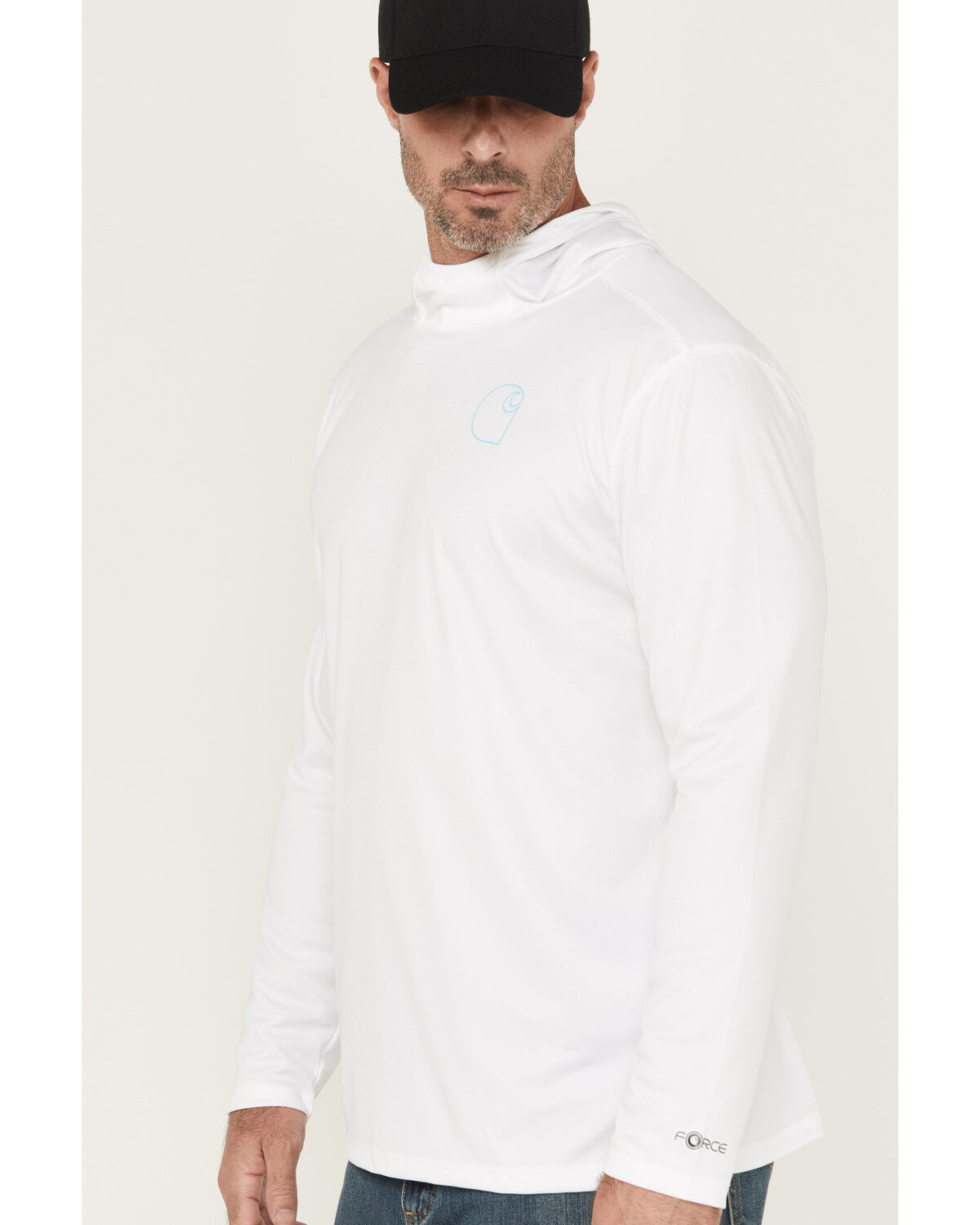Image #2 - Carhartt Men's Force Sun Defender Lightweight Hooded T-Shirt, White, hi-res