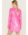 Image #4 - Show Me Your Mumu Women's Maddison Sequins Long Sleeve Mini Dress, Hot Pink, hi-res