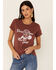 Image #1 - Bandit Brand Women's Rust Short Sleeve Silver Spur Lounge Graphic Tee, Rust Copper, hi-res
