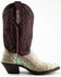 Image #2 - Dan Post Women's Watersnake Western Boots - Snip Toe, Green/silver, hi-res