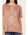Image #3 - Blended Women's Rodeo Cowboy Cutout Short Sleeve Graphic Tee, Brown, hi-res
