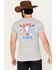 Image #1 - Cowboy Hardware Men's Live Free Short Sleeve Graphic T-Shirt, Grey, hi-res