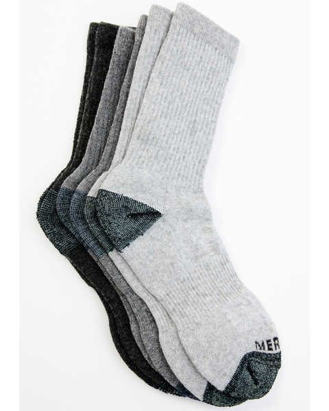 Image #2 - Merrell Men's Crew Socks - 3-Pack, Charcoal, hi-res