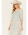 Image #2 - Rock & Roll Denim Women's Floral Boho Midi Dress, Turquoise, hi-res