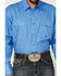 Image #3 - Roper Men's Cottage Foulard Geo Print Long Sleece Snap Western Shirt , Blue, hi-res