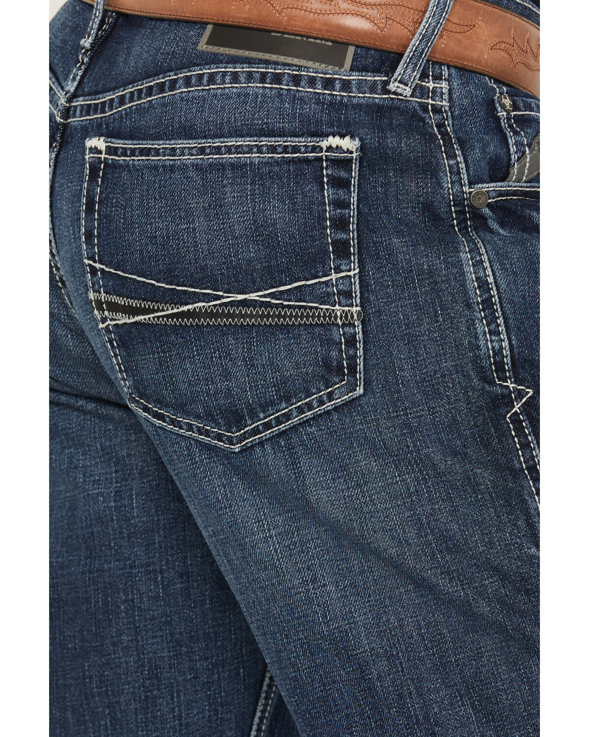 Image #4 - Ariat Men's M2 Camilo Dark Wash Relaxed Bootcut Rigid Denim Jeans - Big, Dark Wash, hi-res