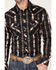 Image #3 - Rock & Roll Denim Men's Southwestern Stretch Long Sleeve Snap Shirt, Chocolate, hi-res