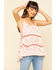 Image #5 - Miss Me Women's Printed Sleeveless Tiered Top, Rust Copper, hi-res